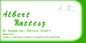 albert mattesz business card